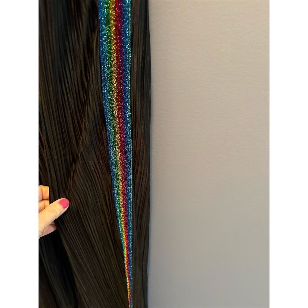 Wild Fable Women's Black Pleated Pantsuit w/ Rainbow Stripes Size M - Picture 6 of 8